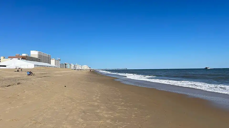 The beach and oceanfront at Virginia Beach, Virginia